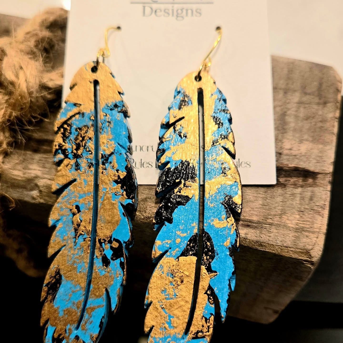 Hand-Painted Leaf Earrings