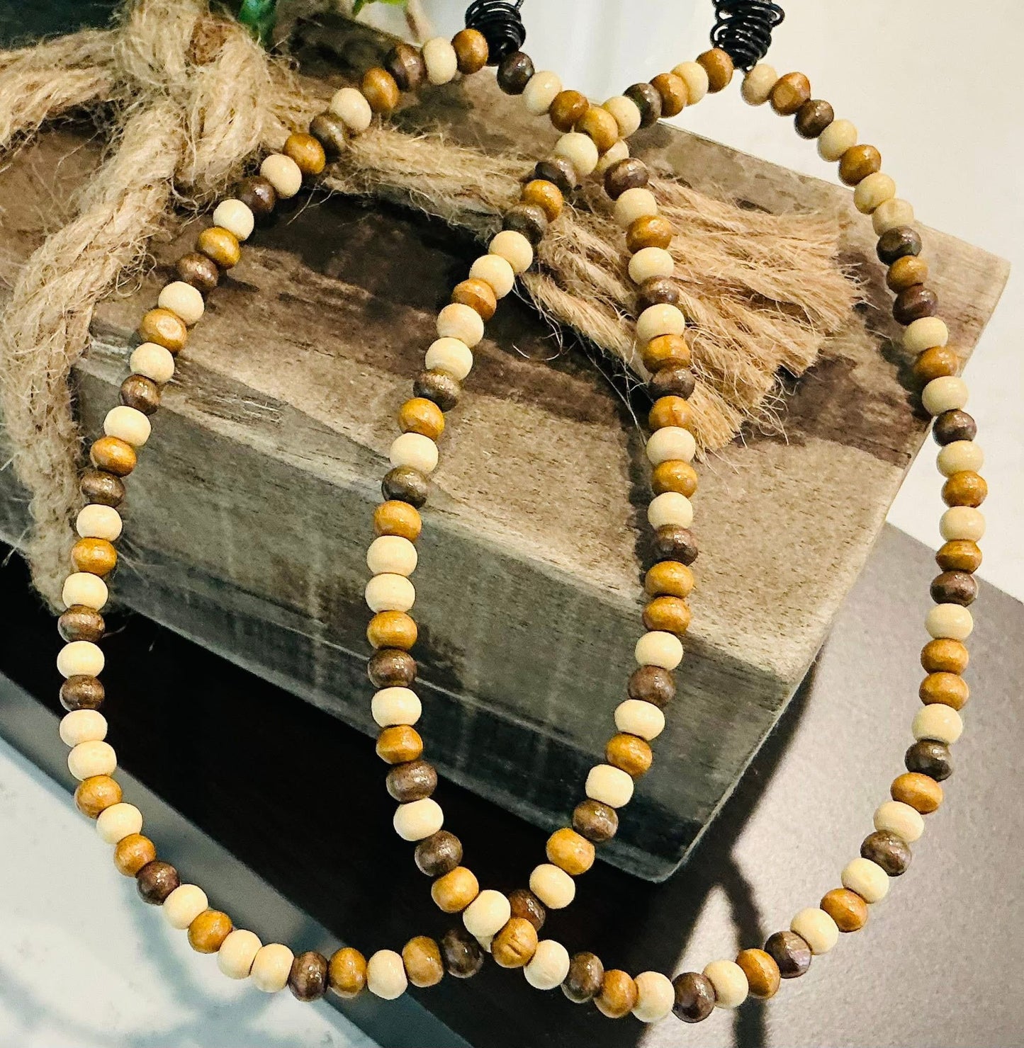 Large Teardrop Beaded Hoop