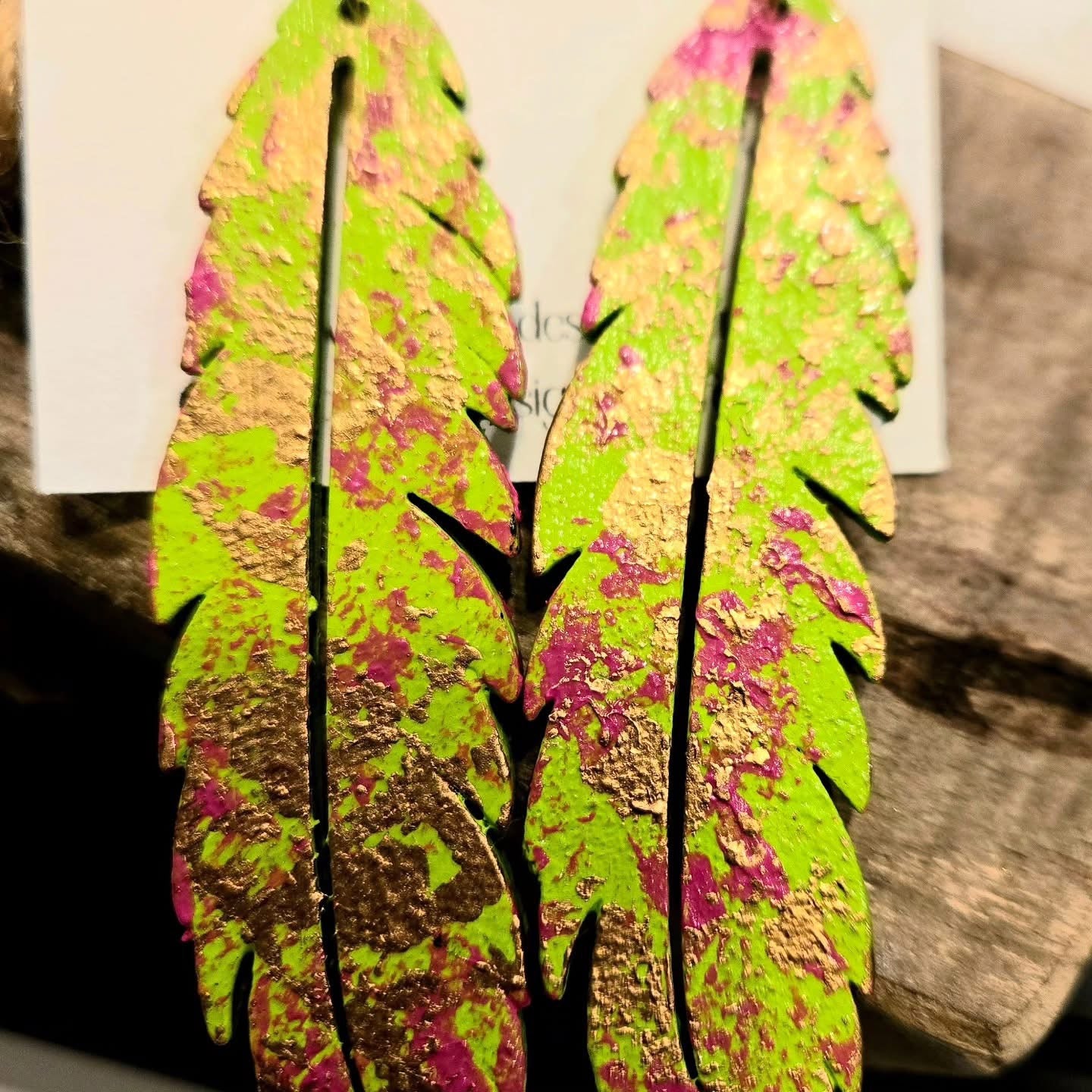 Hand-Painted Leaf Earrings