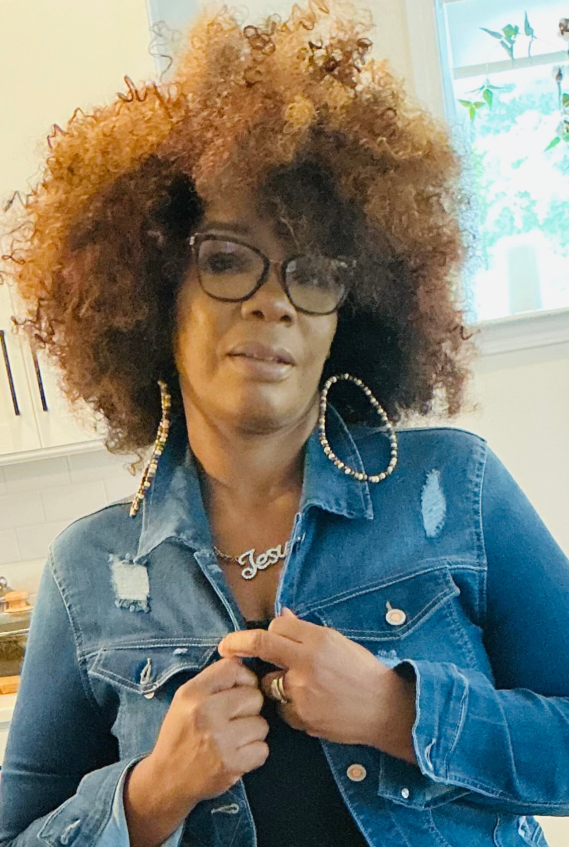 Large Teardrop Beaded Hoop