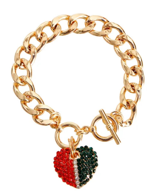 Two-Tone Heart Bracelet