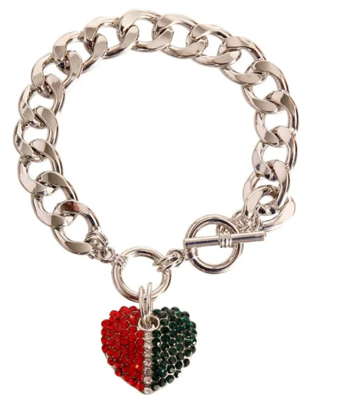 Two-Tone Heart Bracelet