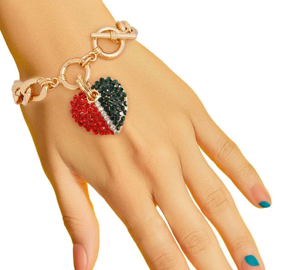 Two-Tone Heart Bracelet