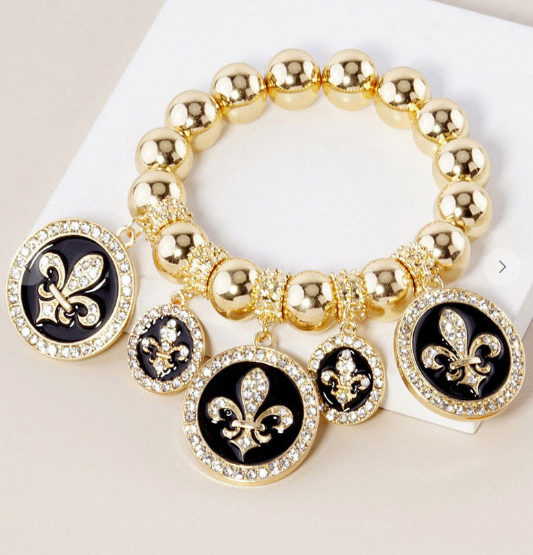 Fleur-de-lis Stretch Bracelet Set
