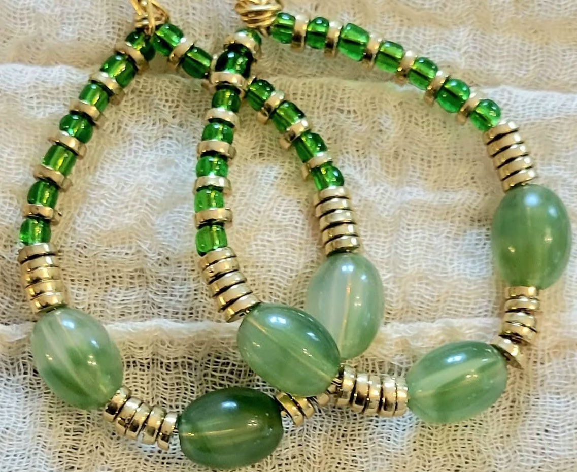 Teardrop Beaded Hoops