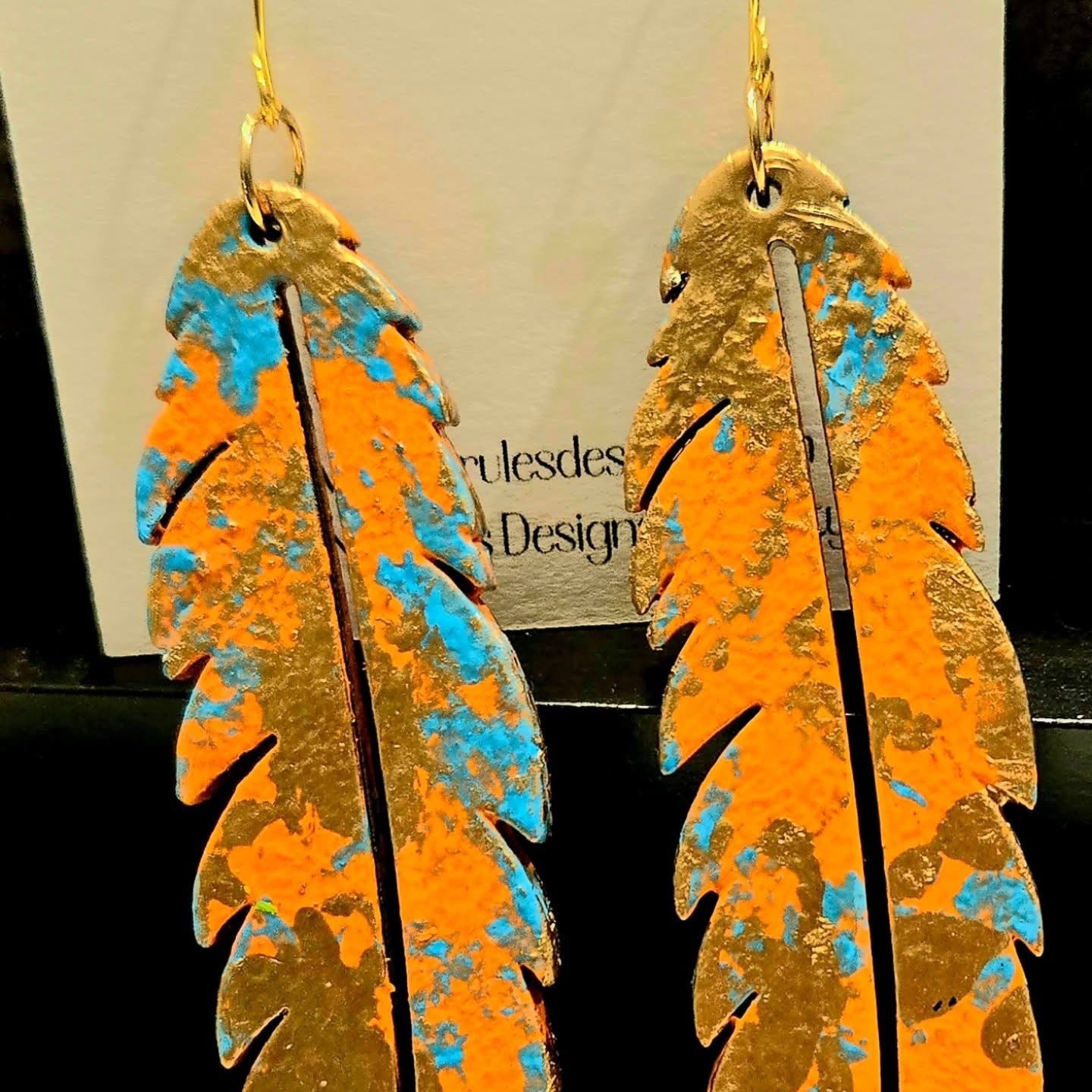 Hand-Painted Leaf Earrings