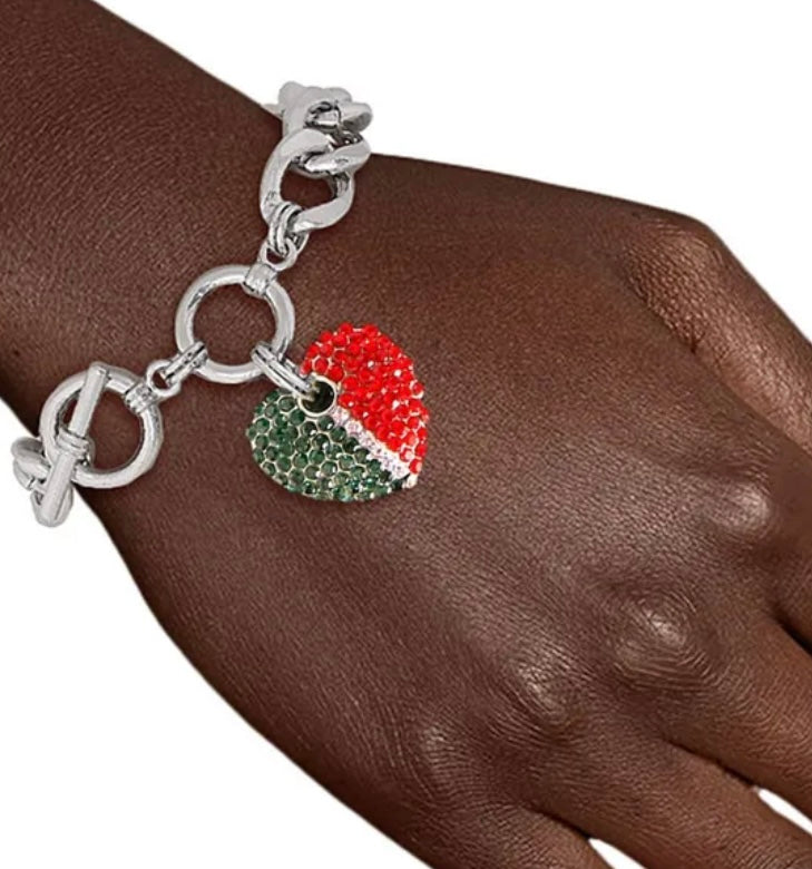 Two-Tone Heart Bracelet