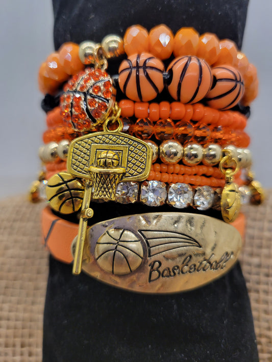 Basketball Charm Bracelet Set
