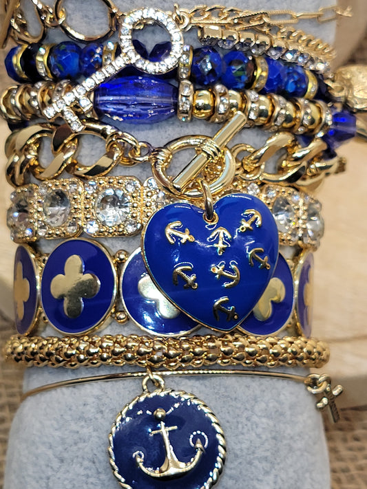 Anchor Charm Bracelet Set